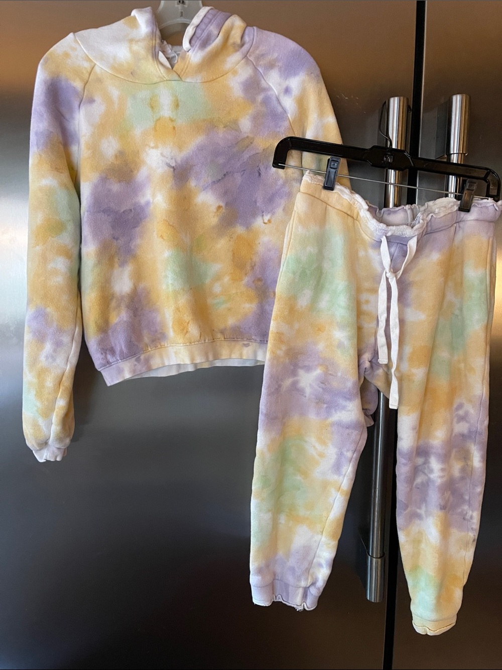 Project social t rye dye crop sweats and matching hoodie